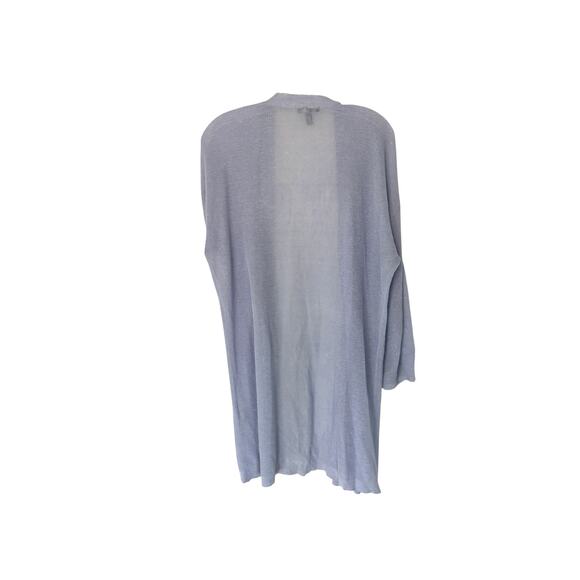 Eileen Fisher Cardigan Blue Basic Cable Knit Lightweight Open Front Duster Small - Picture 9 of 11